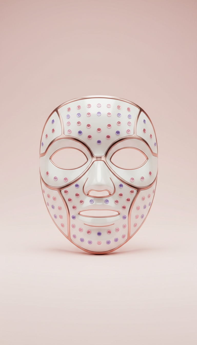 LED facial mask with silicone comfort