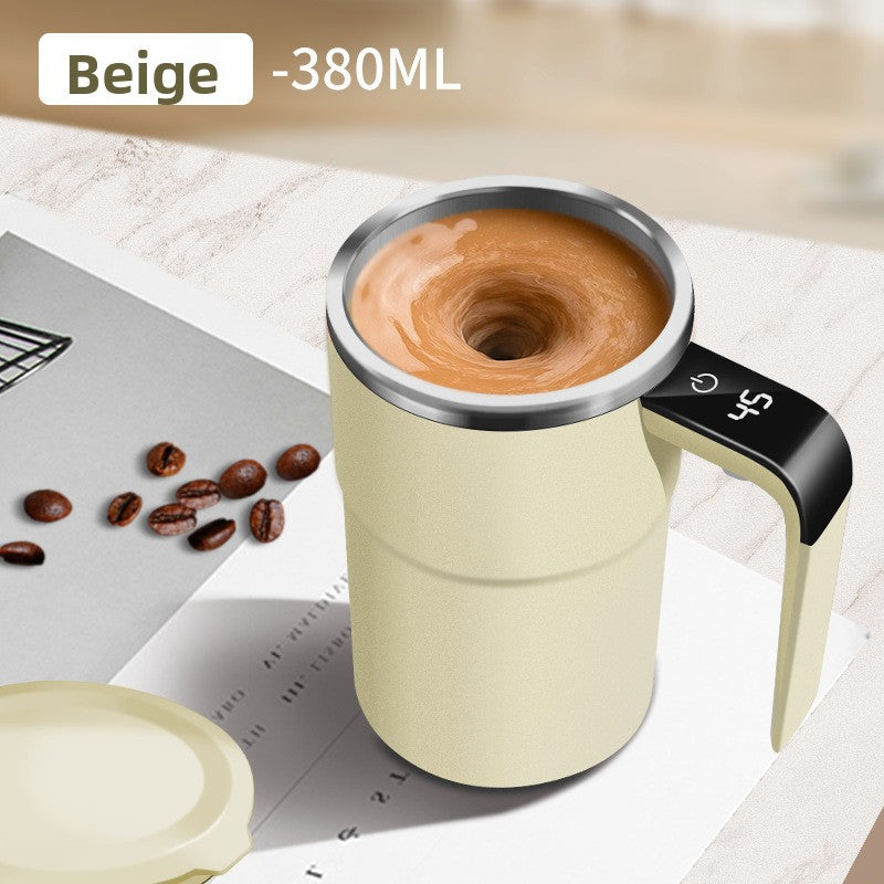 Self-Stirring Electric Mug With Temperature Display