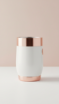 Self-Stirring Cup with Rose-Gold Accents